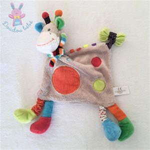 Doudou plat Sophie la girafe bleu vert beige VULLI