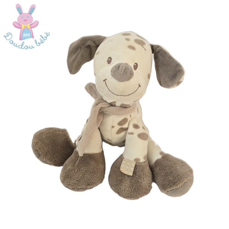 Doudou Chien Max marron crème et blanc NATTOU