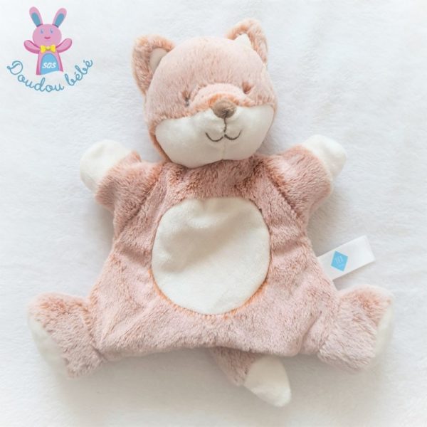 Doudou marionnette Renard roux chiné blanc TEX