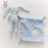 Doudou Lapin bleu mouchoir étoiles TEX