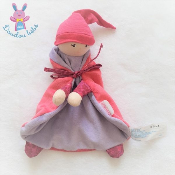 Doudou Poupée Lutin rose mauve COROLLE