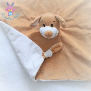 Doudou plat Chien marron crème blanc MINIFEET