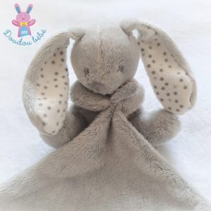 Doudou Lapin gris blanc étoiles mouchoir VERTBAUDET SIMBA