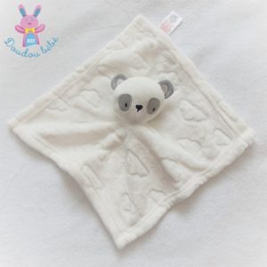 Doudou plat Ours Panda polaire blanc et gris PRIMARK