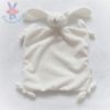 Doudou plat Lapin blanc nœuds VERTBAUDET