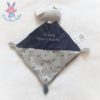 Doudou plat Poisson bleu gris "Je nage dans le bonheur" PAT & RIPATON