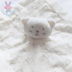 Doudou plat Chat blanc câlins Mon premier SERGENT MAJOR