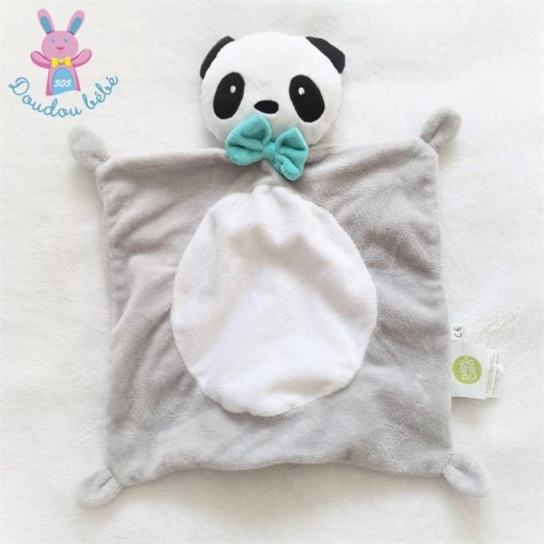 Doudou plat Panda gris blanc BABY CALIN