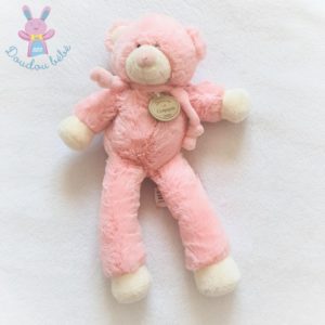 Doudou Ours bonbon rose blanc 30 cm DOUDOU ET COMPAGNIE