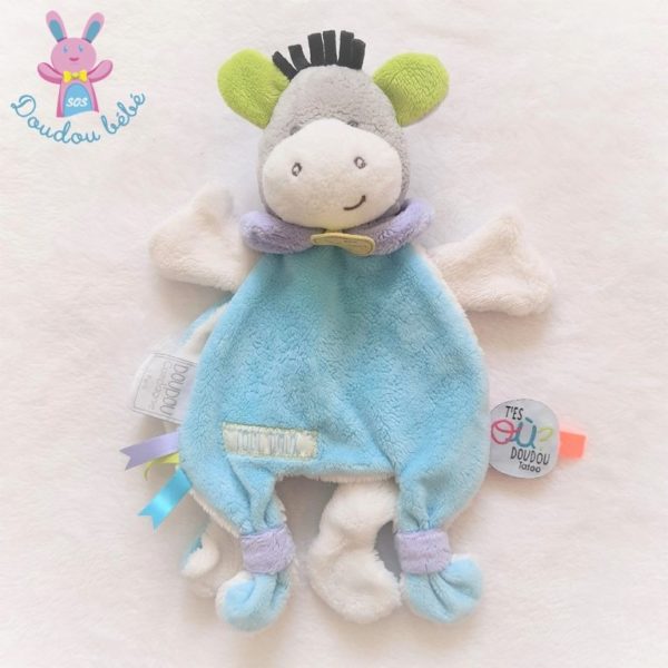 Doudou plat Ane bleu t'es où doudou DOUDOU ET COMPAGNIE