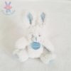 Doudou lapin hochet blanc bleu DOUDOU ET COMPAGNIE