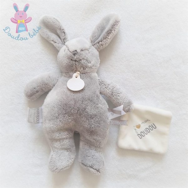 Doudou Lapin perle j'aime mon doudou DOUDOU ET COMPAGNIE