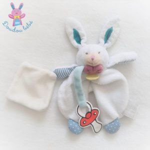 Lapin Les Ptitous blanc mouchoir attache tétine DOUDOU ET COMPAGNIE