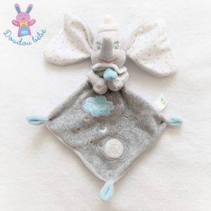 Doudou plat éléphant Dumbo gris blanc étoiles Big dream DISNEY