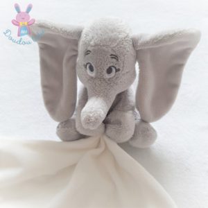 Doudou éléphant Dumbo gris mouchoir blanc DISNEY STORE