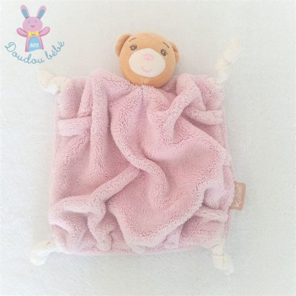 Doudou plat Ours plume rose pâle KALOO