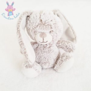 Doudou Lapin blanc beige chiné 15 cm TEX BABY