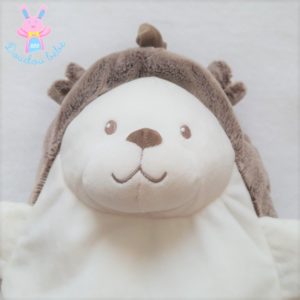 Doudou Hérisson range pyjama blanc marron TEX CARREFOUR