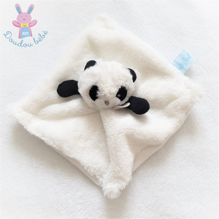 Baby'Nat - Mon P'tit panda Doudou plat noir 25 cm