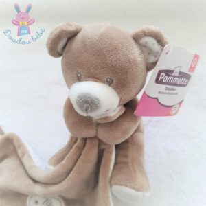 Doudou Ours marron crème blanc “Ma petite étoile” POMMETTE