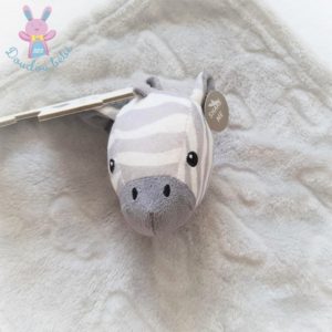 Doudou plat Zèbre polaire gris blanc nuages PRIMARK