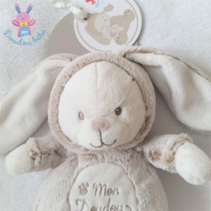 Ours déguisé en Lapin beige chiné blanc « Mon doudou » NICOTOY