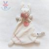 Doudou plat Lapin blanc rose cœur "I love snuggles" H&M