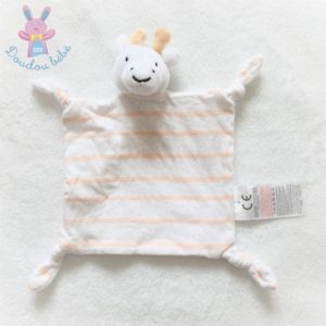 Doudou plat Girafe rayé rose blanc pois Z GRAIN DE BLE