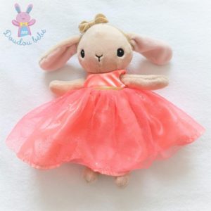 Doudou Lapin beige robe tulle rose et doré H&M