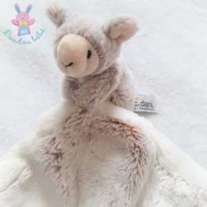 Doudou Mouton mouchoir beige chiné blanc Dani Créations