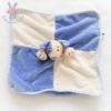 Doudou plat Chien grelot bleu beige écru JELLY KITTEN