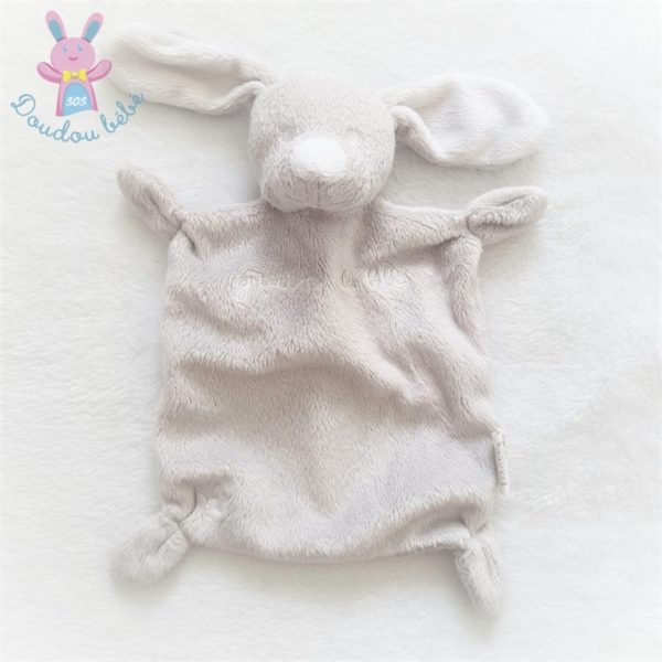 Doudou plat Lapin gris blanc étoile Z GRAIN DE BLE