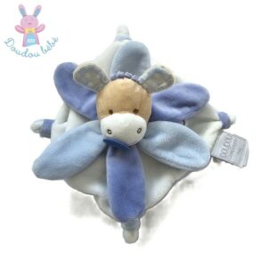 Hippopotame plat collector pétales bleu blanc DOUDOU ET COMPAGNIE