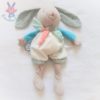 Lapin Happy Puzzle blanc bleu gris 36 cm DOUDOU ET COMPAGNIE