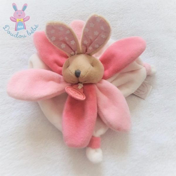 Doudou Lapin plat pétales rose collector DOUDOU ET COMPAGNIE