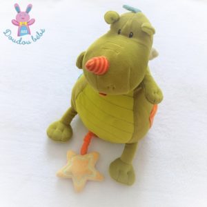 Doudou musical Dragon Walter vert jouet d’éveil LILLIPUTIENS