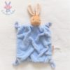 Doudou plat Lapin plume beige et bleu KALOO