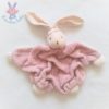 Doudou plat Lapin Lilirose beige rose blanc fleurs KALOO