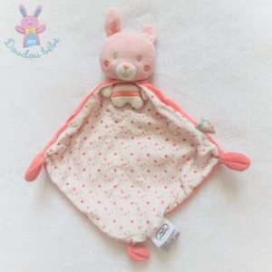 Doudou Lapin rose blanc cape étoiles fleurs MOTS D’ENFANTS