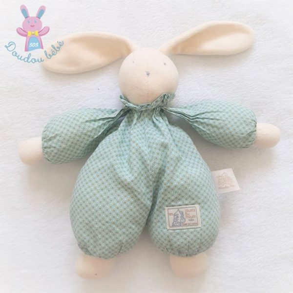 Doudou Lapin blanc vert à pois Les Jouets du MOULIN ROTY