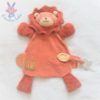 Doudou plat Lion orange Les Loustics attache tétine MOULIN ROTY