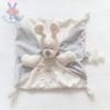 Doudou plat Lapin gris blanc attache tétine SIMBA