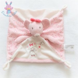 Doudou plat Souris rose et blanc étoiles SIMBA TOYS