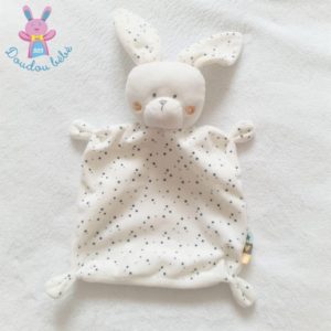 Doudou plat Lapin blanc motif étoiles TAPE A L’OEIL TAO