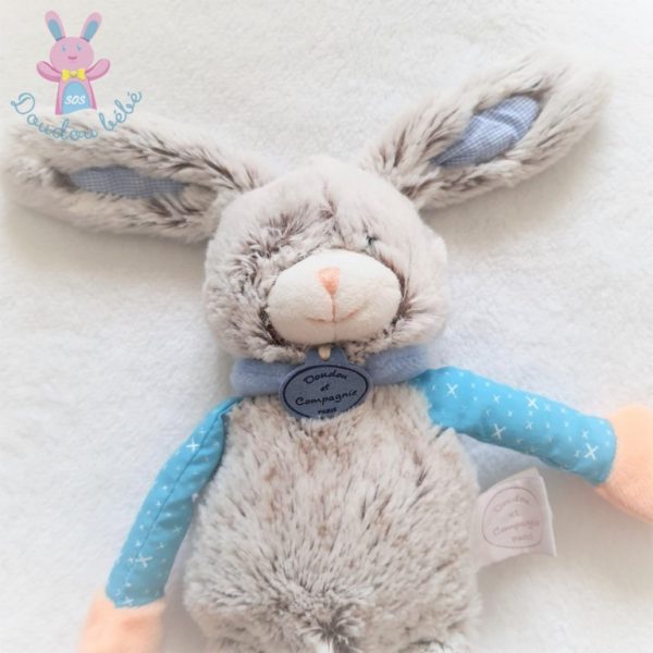 Lapin Les Choupidoux gris bleu 30 cm DOUDOU ET COMPAGNIE