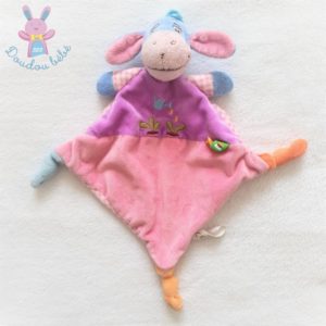 Doudou plat Ane Bourriquet rose mauve bleu radis arrosoir DISNEY