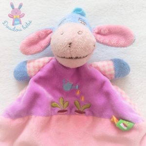 Doudou plat Ane Bourriquet rose mauve bleu radis arrosoir DISNEY