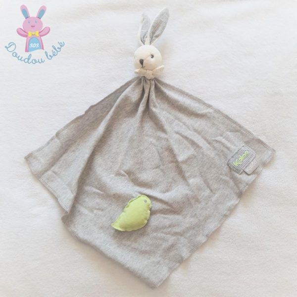 Doudou plat Lapin gris zen KALOO