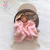 Doudou plat Lapin plume rose beige blanc KALOO