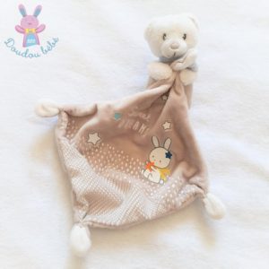 Doudou Ours beige blanc mouchoir sweet dreams MOTS D’ENFANTS